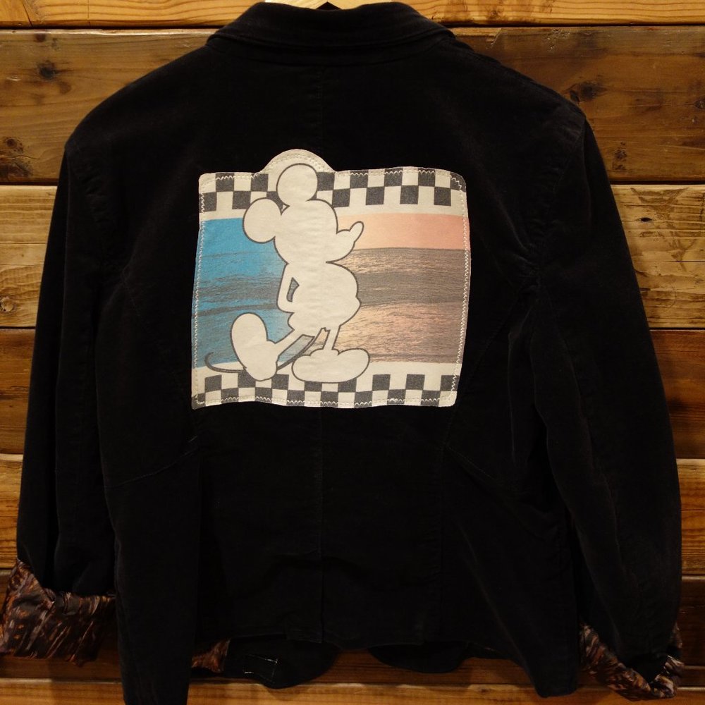 Mickey Mouse One-of-a-Kind Calvin Klein Custom Black Corduroy Jacket- XL